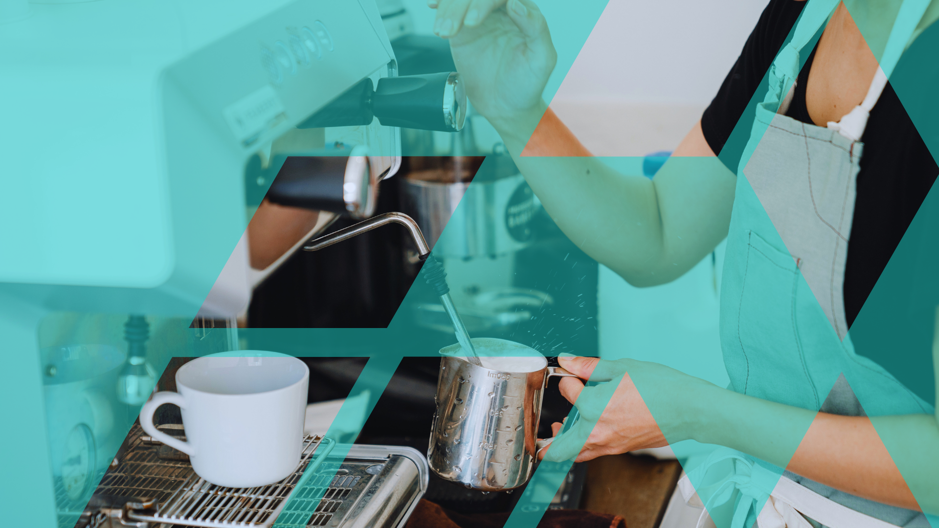 barista pouring a coffee