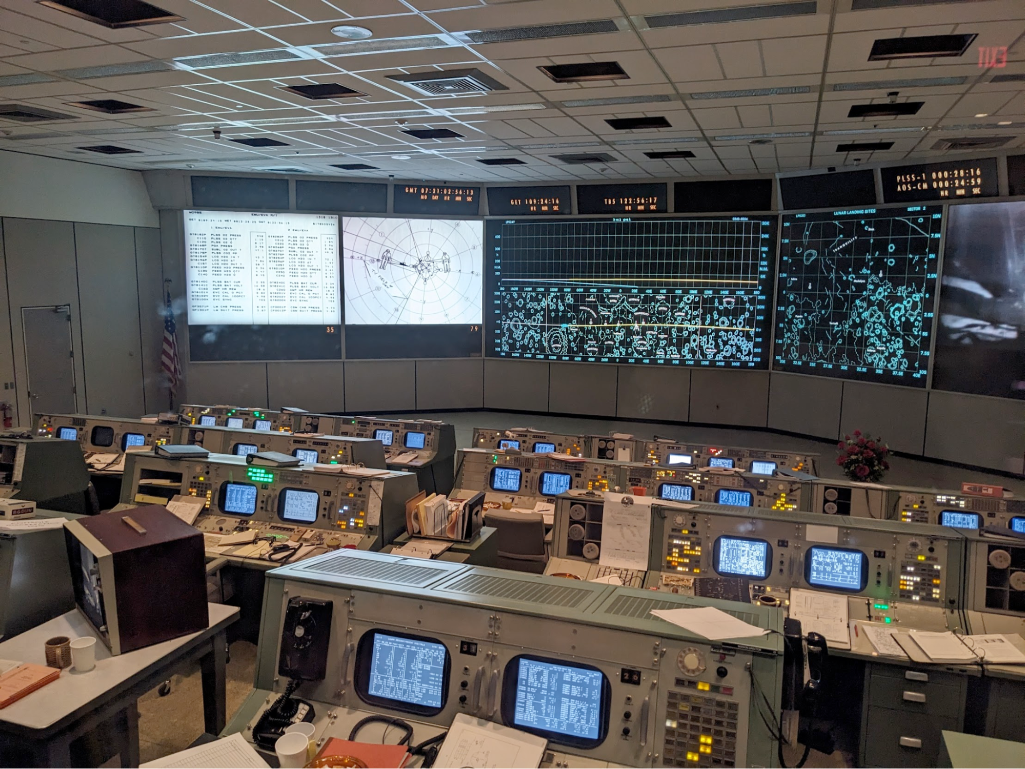 A view of the Apollo Mission Control Centre in Houston