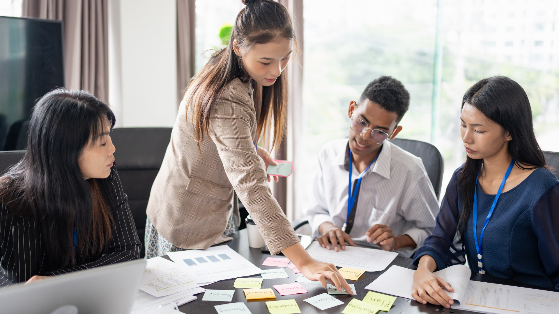A team collaborating in the workplace