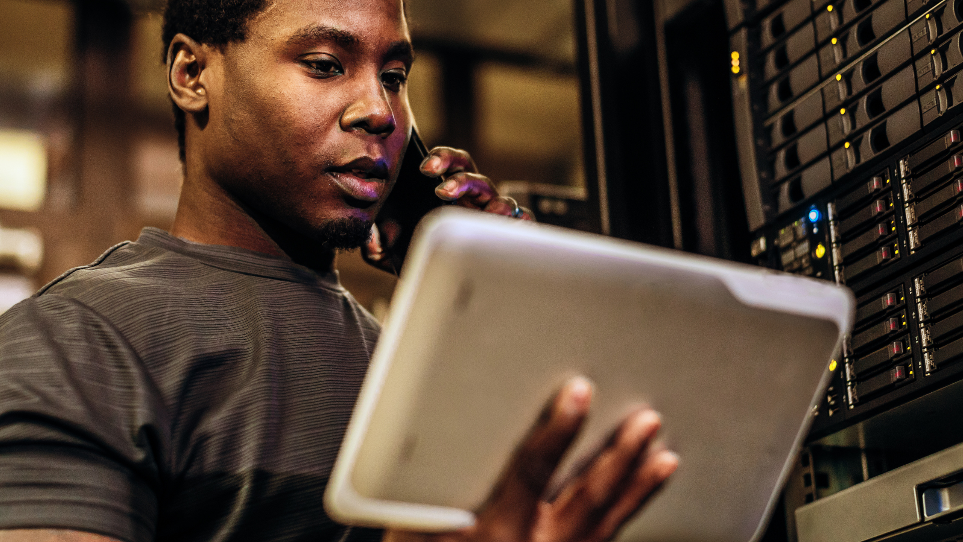 Man holding a tablet